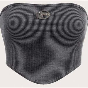 Unbranded Women's Grey Crop-top